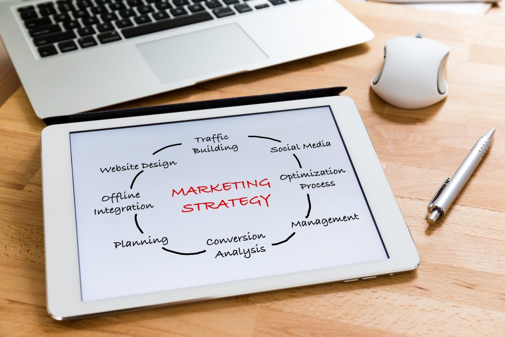 tablet presentation of a Marketing Strategy